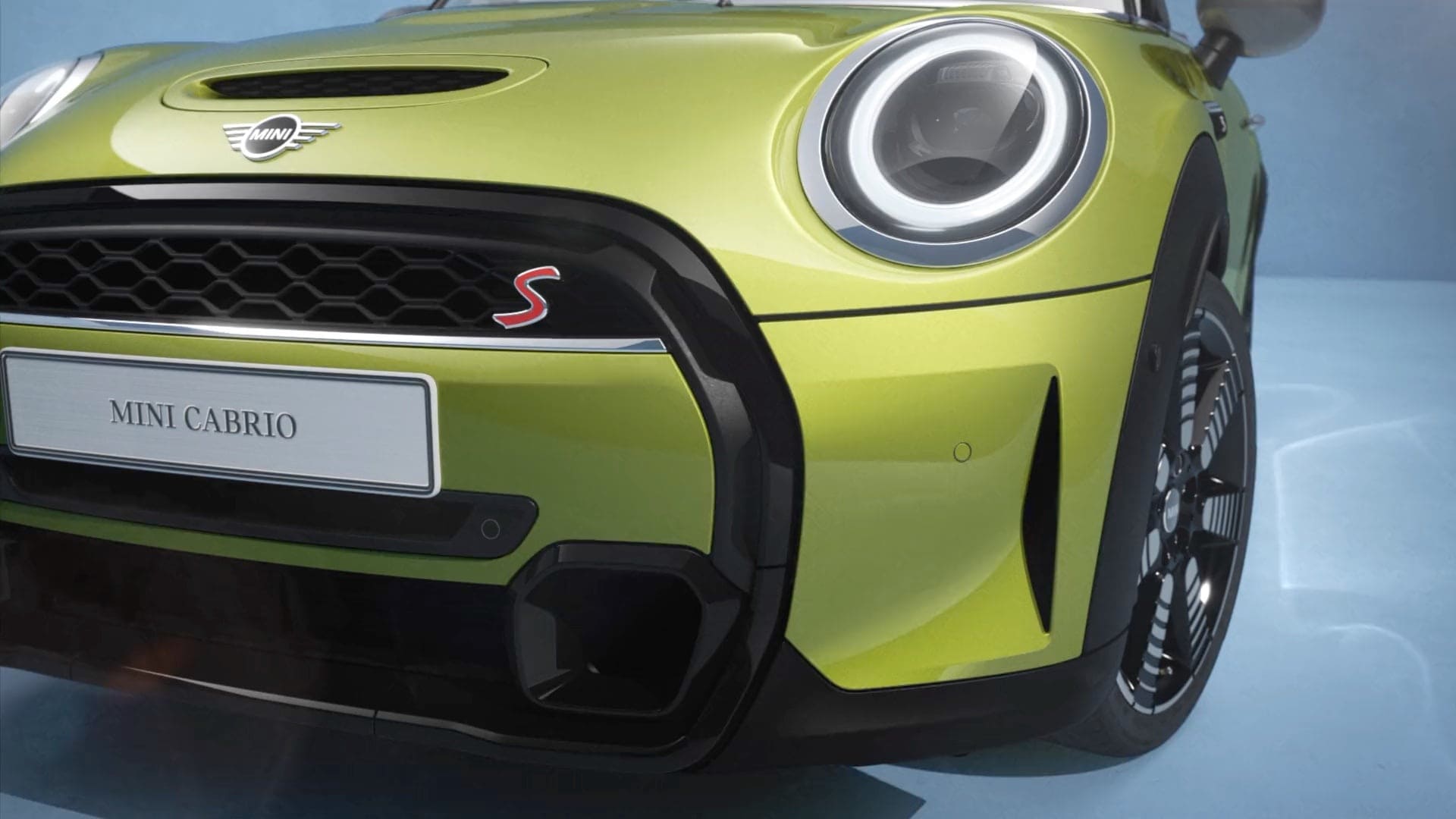 MINI Convertible – rear side view – yellow