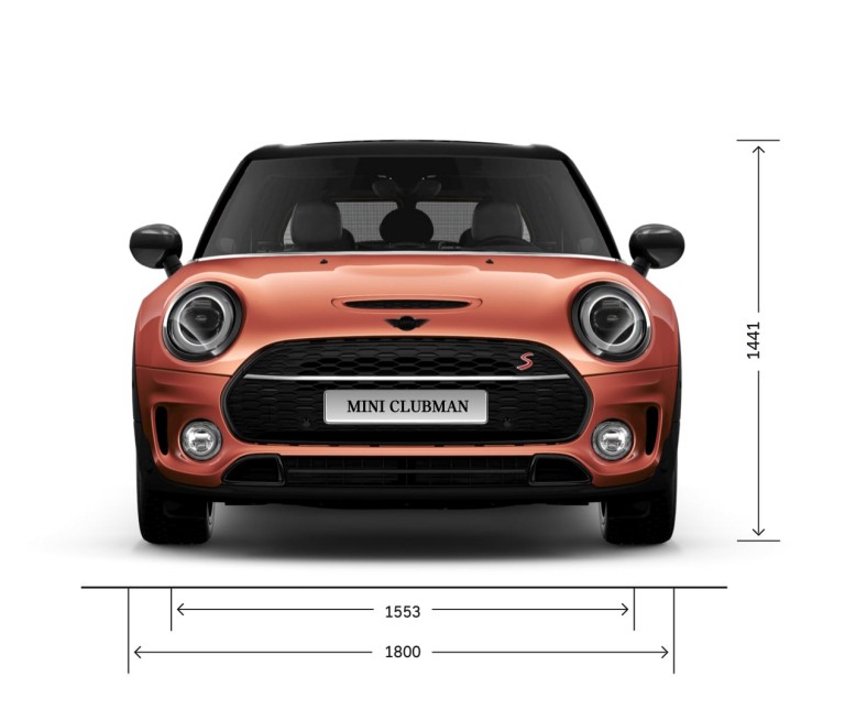 MINI Cooper – front view – dimensions